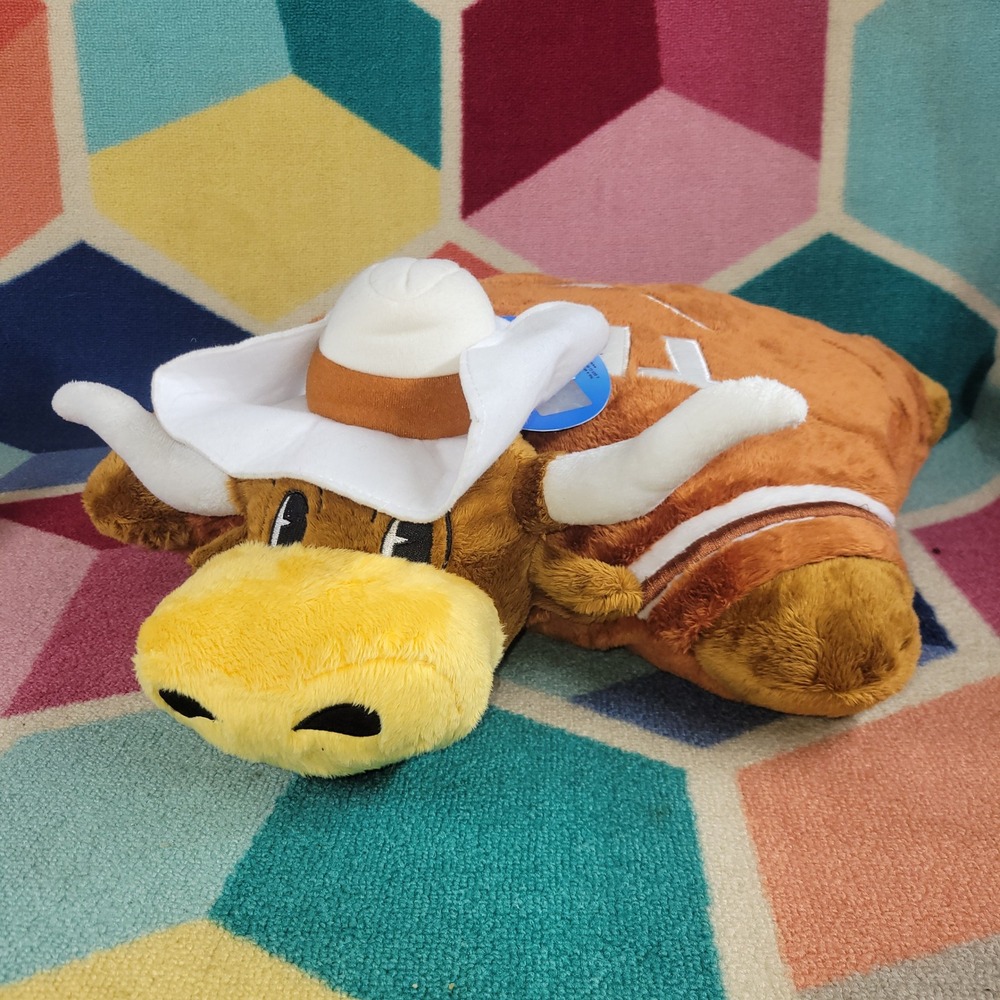 Pillow Pet Texas Longhorn Cow Cowboy Hat Plush Stuffed Animal Toy‎